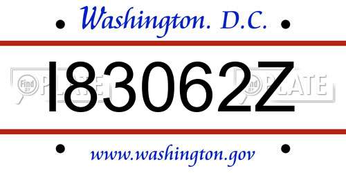 I83062Z District Of Columbia License Plate
