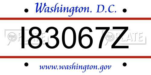 I83067Z District Of Columbia License Plate