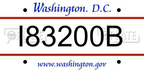 I83200B District Of Columbia License Plate