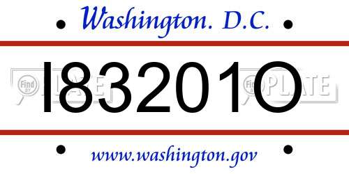 I83201O District Of Columbia License Plate