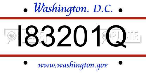 I83201Q District Of Columbia License Plate