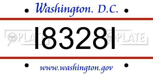 I8328I District Of Columbia License Plate