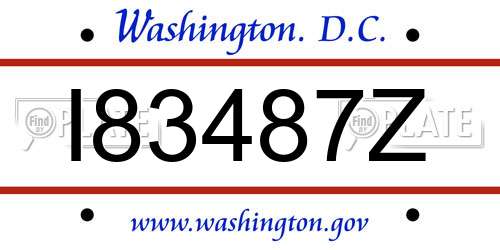 I83487Z District Of Columbia License Plate