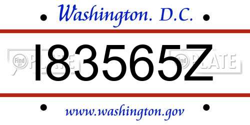 I83565Z District Of Columbia License Plate