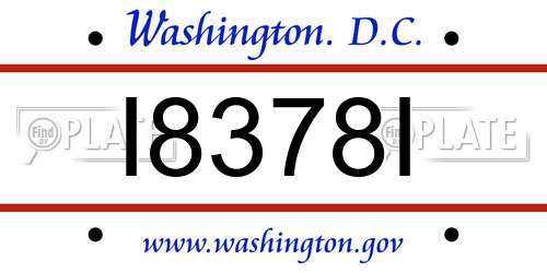 I8378I District Of Columbia License Plate