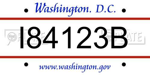 I84123B District Of Columbia License Plate