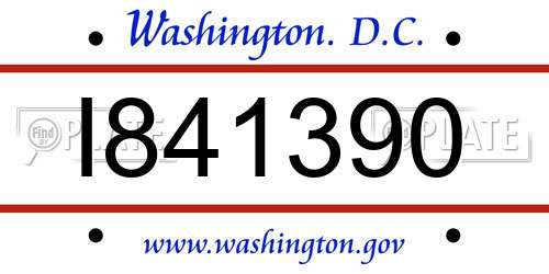 I841390 District Of Columbia License Plate