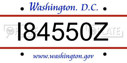 I84550Z District Of Columbia License Plate