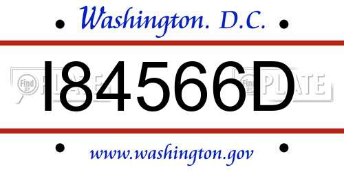 I84566D District Of Columbia License Plate