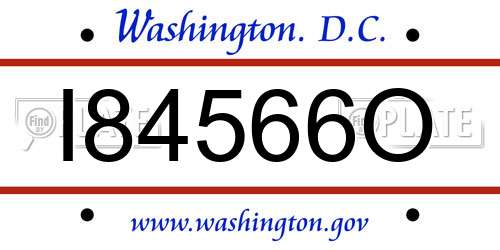 I84566O District Of Columbia License Plate