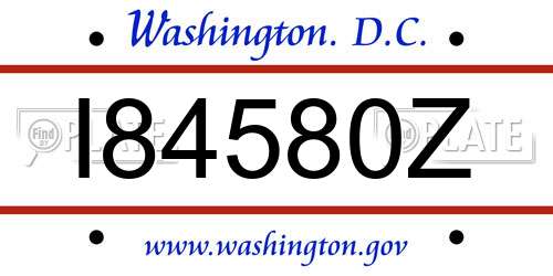 I84580Z District Of Columbia License Plate