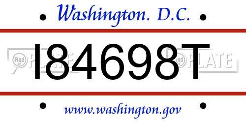 I84698T District Of Columbia License Plate