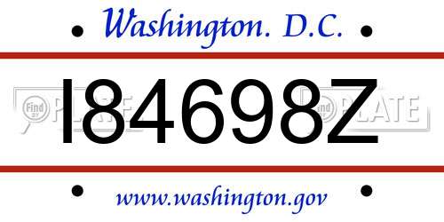 I84698Z District Of Columbia License Plate