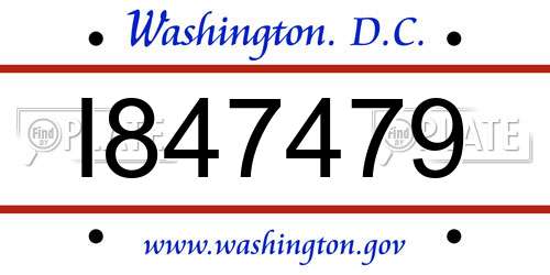 I847479 District Of Columbia License Plate