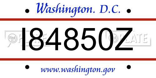 I84850Z District Of Columbia License Plate
