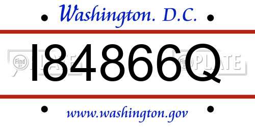 I84866Q District Of Columbia License Plate