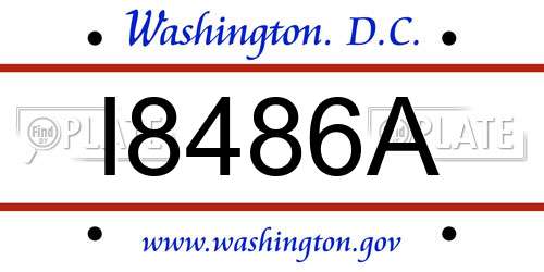 I8486A District Of Columbia License Plate