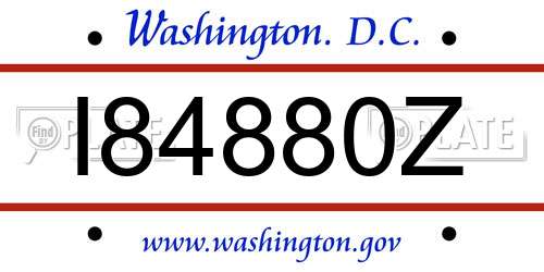 I84880Z District Of Columbia License Plate