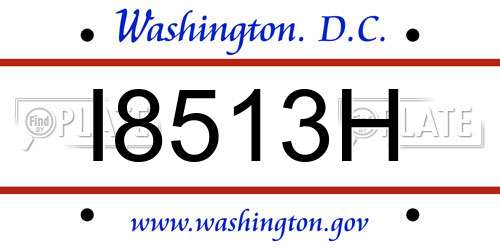 I8513H District Of Columbia License Plate