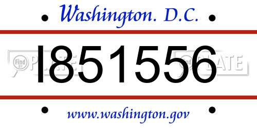 I851556 District Of Columbia License Plate