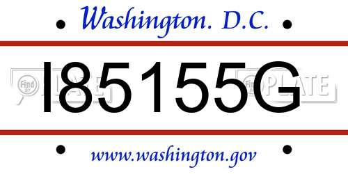 I85155G District Of Columbia License Plate