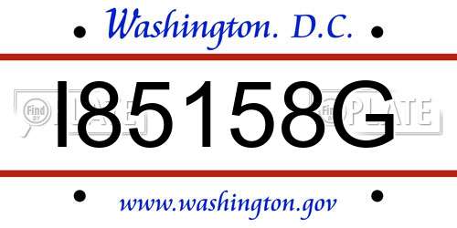 I85158G District Of Columbia License Plate