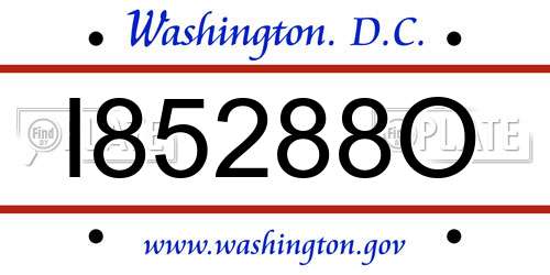 I85288O District Of Columbia License Plate
