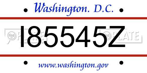 I85545Z District Of Columbia License Plate