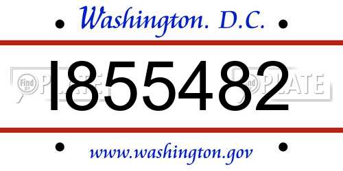 I855482 District Of Columbia License Plate
