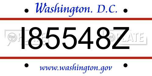 I85548Z District Of Columbia License Plate