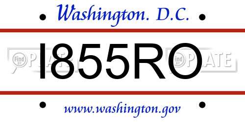 I855RO District Of Columbia License Plate