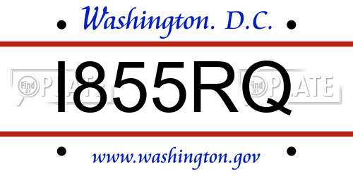 I855RQ District Of Columbia License Plate