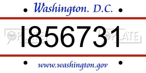 I856731 District Of Columbia License Plate