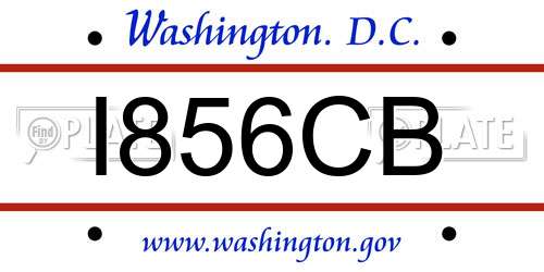 I856CB District Of Columbia License Plate