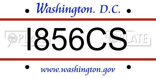 I856CS District Of Columbia License Plate