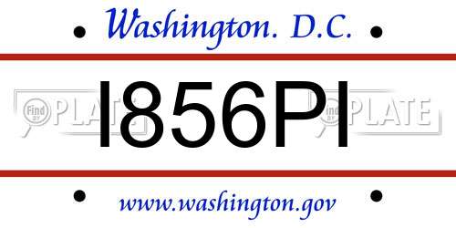 I856PI District Of Columbia License Plate
