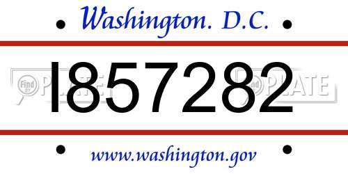 I857282 District Of Columbia License Plate