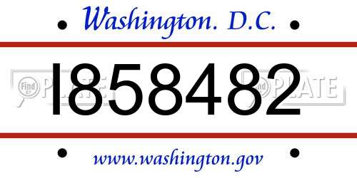 I858482 District Of Columbia License Plate