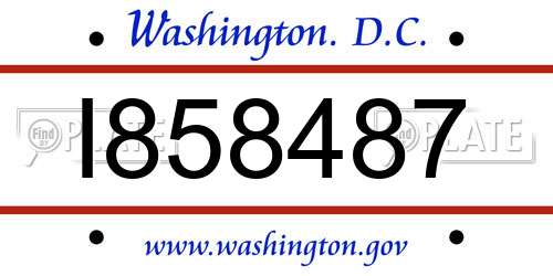 I858487 District Of Columbia License Plate