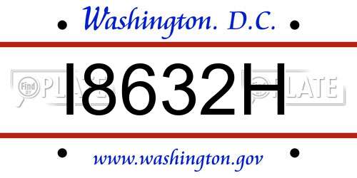 I8632H District Of Columbia License Plate