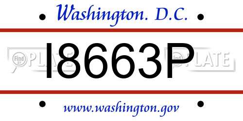 I8663P District Of Columbia License Plate