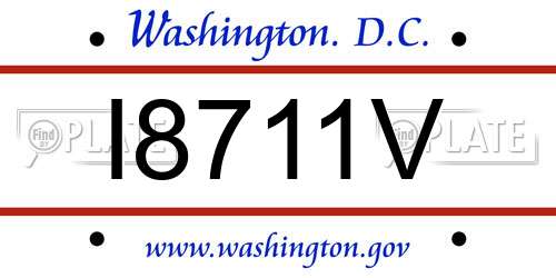I8711V District Of Columbia License Plate