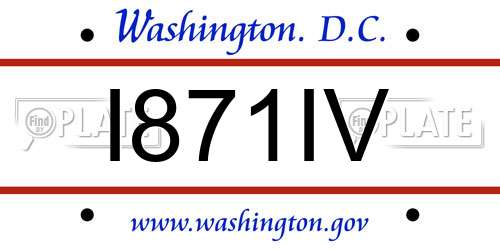 I871IV District Of Columbia License Plate