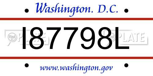 I87798L District Of Columbia License Plate