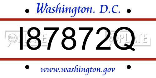 I87872Q District Of Columbia License Plate