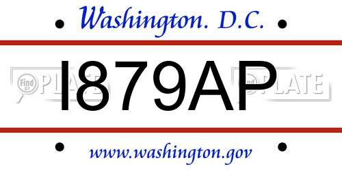 I879AP District Of Columbia License Plate