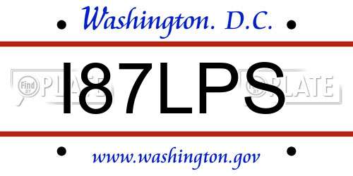 I87LPS District Of Columbia License Plate