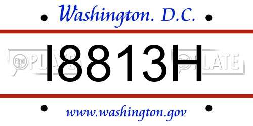 I8813H District Of Columbia License Plate