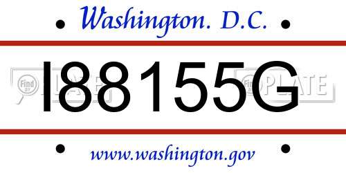 I88155G District Of Columbia License Plate