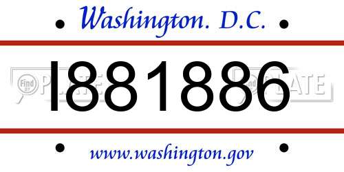 I881886 District Of Columbia License Plate